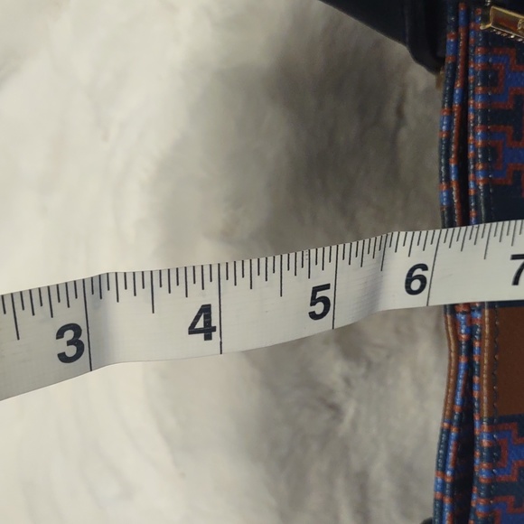 Tory Burch Large RARE Geo Print With Stripe Tote EUC - Picture 15 of 16